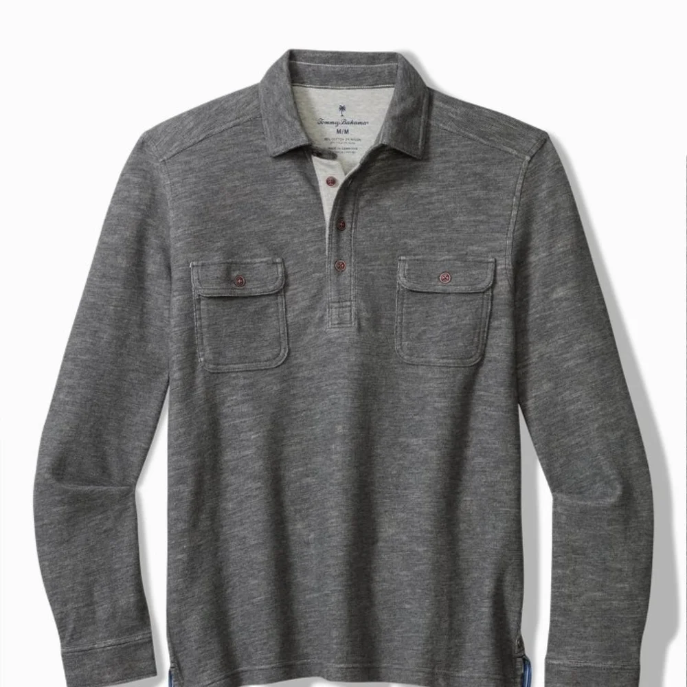 NEW Tommy Bahama Men's Gray Polo Shirt - Picture 5 of 7